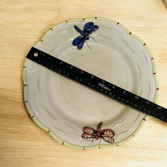 Essex Dragonflies Collection Portugal Round Scalloped Edge Dinner Plate 10” - Picture 4 of 6